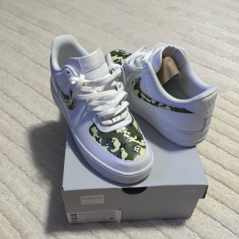 Brand new custom LV Air Force 1’s